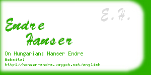 endre hanser business card